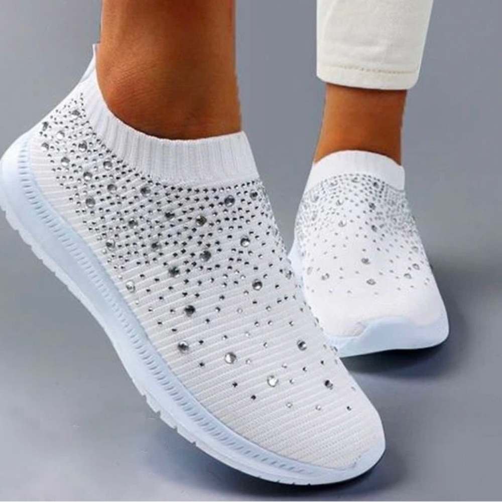 Women’s Crystal Breathable Slip-On Walking Shoes